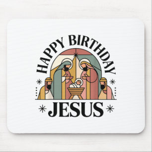 Alles Gute zum Geburtstag Jesus Weihnachten Christ Mousepad