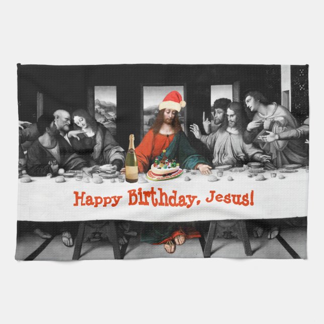 Alles Gute zum Geburtstag, Jesus! Weihnachten Handtuch (Horizontal)