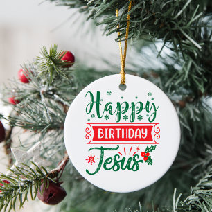 Alles Gute zum Geburtstag Jesus Weihnachten Keramik Ornament