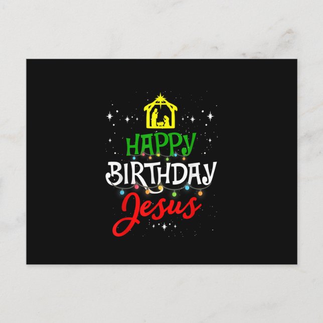 Alles Gute zum Geburtstag Jesus Weihnachten Pajama Postkarte (Vorderseite)