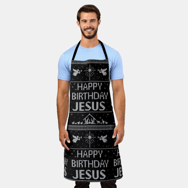 Alles Gute zum Geburtstag Jesus Weihnachten Sweate Schürze (Getragen)