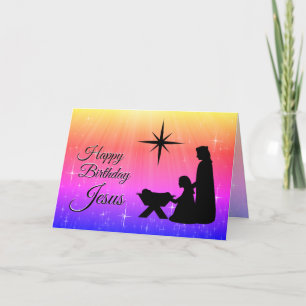 Alles Gute zum Geburtstag Jesus, Weihnachts-Krippe Feiertagskarte