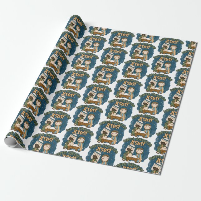 Alles Gute zum Geburtstag Jesus Wrapping Paper Geschenkpapier (Ungerollt)