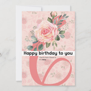Alles Gute zum Geburtstag : Juni Geburtsblume Rose Ankündigung
