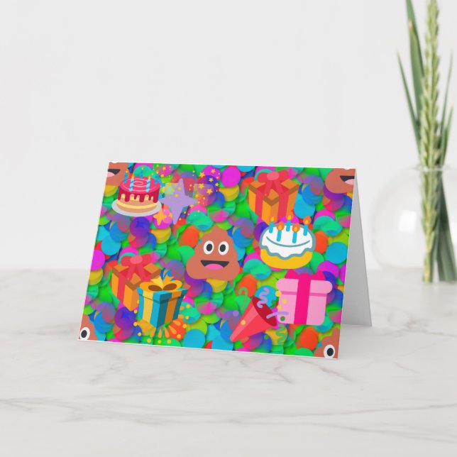 alles Gute zum Geburtstag kacken emoji Karte (Vorderseite)