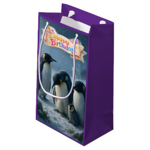 Alles Gute zum Geburtstag, kaiserlicher Pinguin li Kleine Geschenktüte