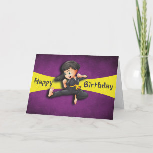 Alles Gute zum Geburtstag Karate Tritt Mädchen Karte