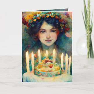 Alles Gute zum Geburtstag! Karte mit Mädchen und s