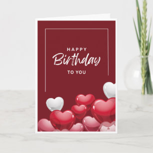 Alles Gute zum Geburtstag Karte — Rote Herzballons