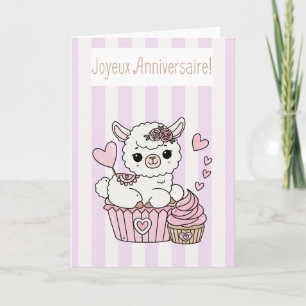Alles Gute zum Geburtstag Karte Süße Llama Mädchen