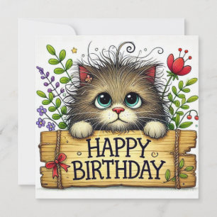 Alles Gute zum Geburtstag Katze Dankeskarte