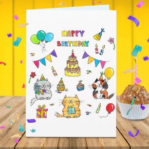 Alles Gute zum Geburtstag Katze Grußkarte von N.Ja Karte