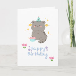 Alles Gute zum Geburtstag Katze Karte