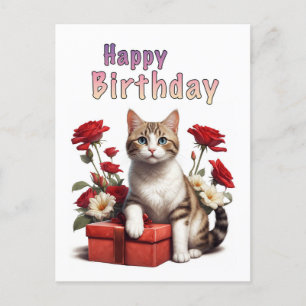Alles Gute zum Geburtstag Katze Postkarte