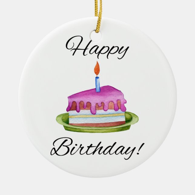 Alles Gute zum Geburtstag! Keramik Ornament (Vorne)