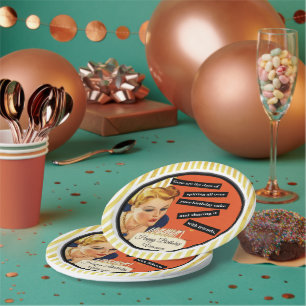Alles Gute zum Geburtstag, Kerzen ausblasen Vintag Pappteller