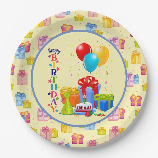 Alles Gute zum Geburtstag Kinder  Pappteller (Vorderseite)