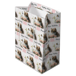 Alles Gute zum Geburtstag Kitten in Garden Mittlere Geschenktüte
