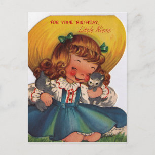 Alles Gute zum Geburtstag kleine Nichte Vintage 19 Postkarte