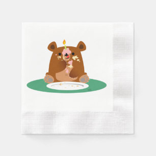 Alles Gute zum Geburtstag, kleiner Bär!! Papierser Serviette