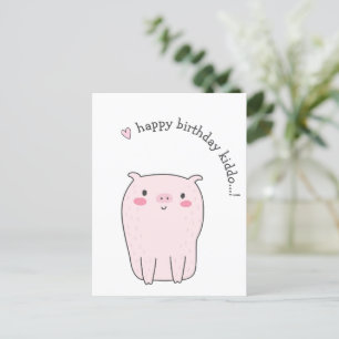 Alles Gute zum Geburtstag Kleiner...! Süße Schwein Postkarte