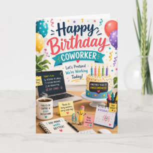 Alles Gute zum Geburtstag Kollege Büro Humor Grußk Karte