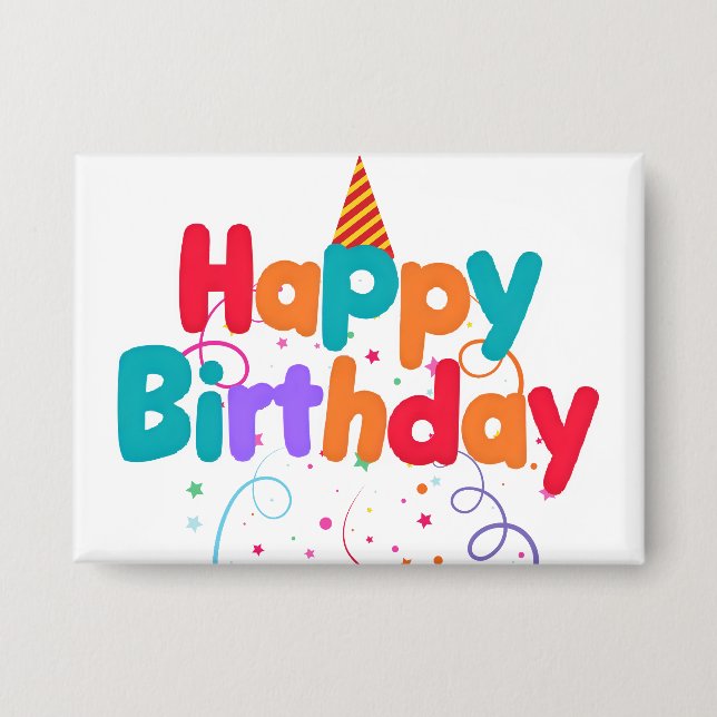 Alles Gute zum Geburtstag Konfetti Button (Vorderseite)