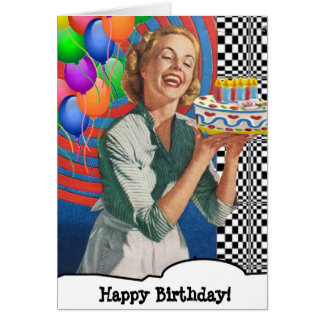 Alles Gute zum Geburtstag Kuchen Dame und Ballons