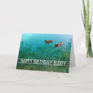 Alles Gute zum Geburtstag Kumpel (zwei Enten) Karte
