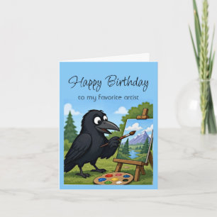 Alles Gute zum Geburtstag Künstler Cartoon Spaß Kr Karte