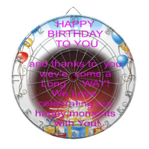 Alles Gute zum Geburtstag Kunstprint Dartscheibe