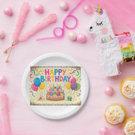 Alles Gute zum Geburtstag leuchtende laute leere K Pappteller