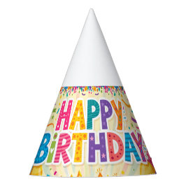Alles Gute zum Geburtstag leuchtende laute leere K Partyhütchen