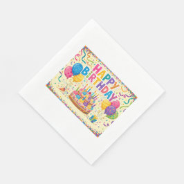 Alles Gute zum Geburtstag leuchtende laute leere K Serviette