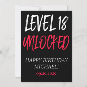Alles Gute zum Geburtstag Level 18 Freigeschaltete Einladung