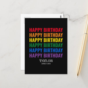 Alles Gute zum Geburtstag LGBT Stolz LGBTQ Transge Postkarte