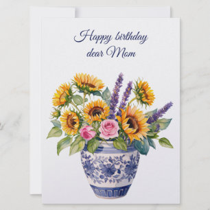 Alles Gute zum Geburtstag liebe Mama & Blumenstrau Feiertagskarte
