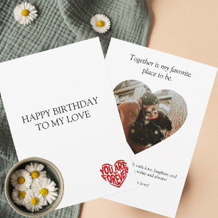 Alles Gute zum Geburtstag Liebe, Rotes Herz & Foto