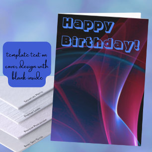 Alles Gute zum Geburtstag Lila Blau Abstrakte Leer Karte