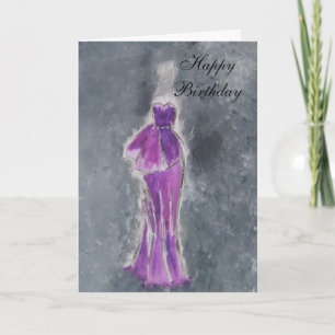 Alles Gute zum Geburtstag (lila Kleid) Karte