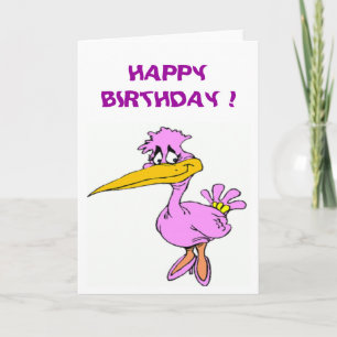 "ALLES GUTE ZUM GEBURTSTAG" LILA VOGEL KARTE