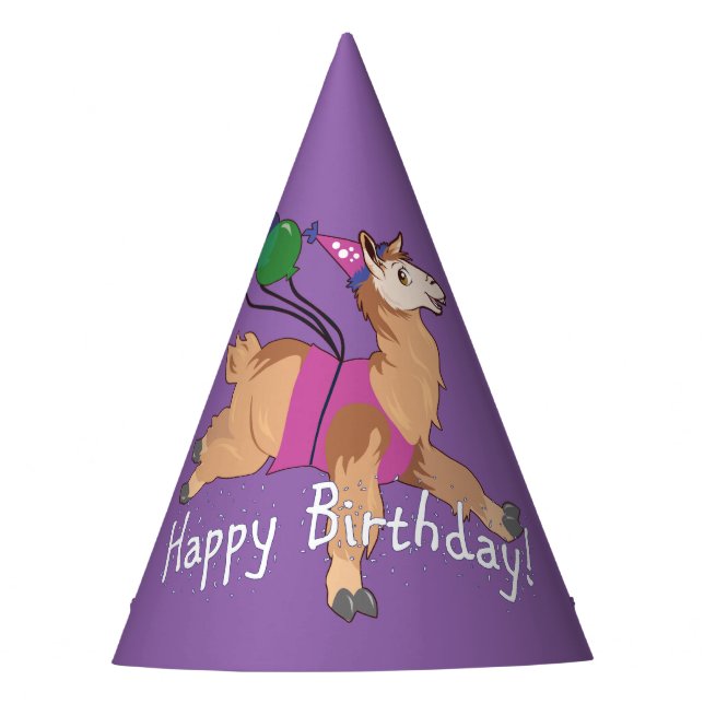 Alles Gute zum Geburtstag Llama! Partyhütchen (Vorderseite)