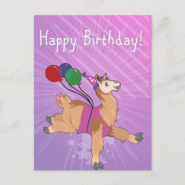 Alles Gute zum Geburtstag Llama! Postkarte (Vorderseite)