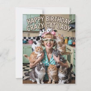Alles Gute zum Geburtstag lustige retro verrückte Postkarte