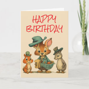 Alles Gute zum Geburtstag Lustige Süße Cartoon-Tie Karte