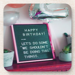 Alles Gute zum Geburtstag! Lustiger Unfug Ärger Getränkeuntersetzer