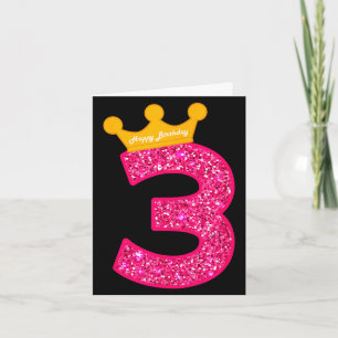 Alles Gute zum Geburtstag Mädchen 3. Party 3 Jahre Karte