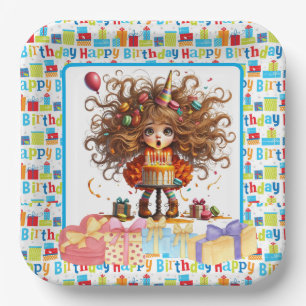 Alles Gute zum Geburtstag Mädchen Pappteller