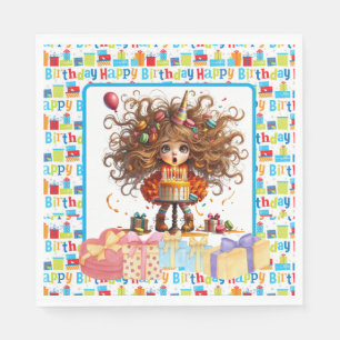 Alles Gute zum Geburtstag Mädchen  Serviette