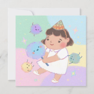 Alles Gute zum Geburtstag: Mädchen und Bonbons aus Einladung